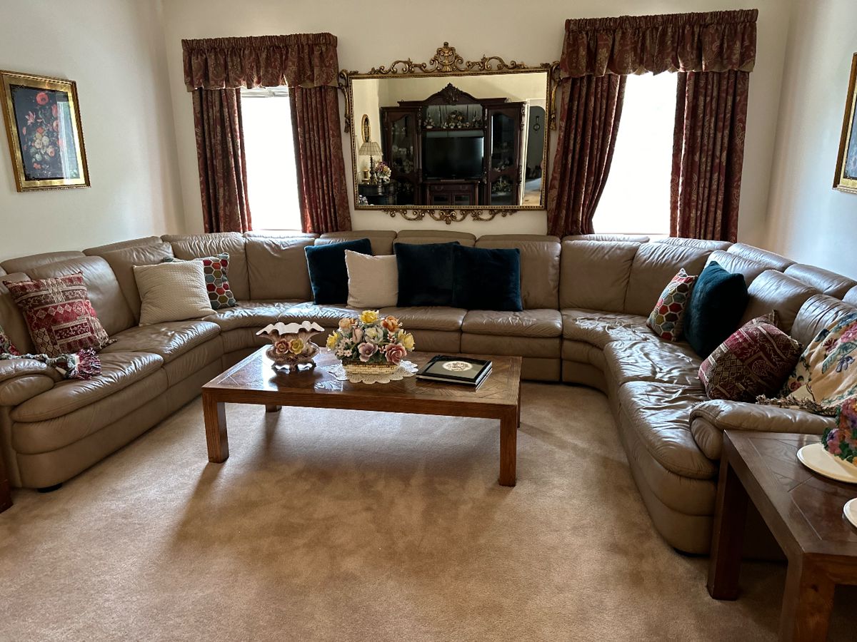 Large Natuzzi Leather sectional $350