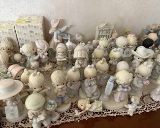 Many Precious Moments - $10 and up can be purchased in larger sets. Also have full Sugar Town sets with nightlight houses. 