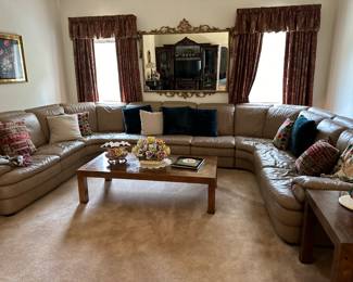 Large Natuzzi Leather sectional $350