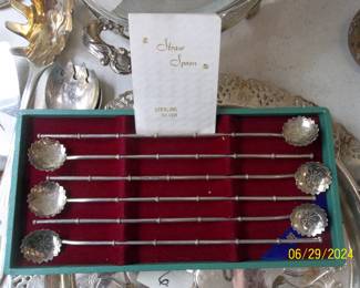 Sterling Silver straw spoons - very neat set