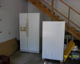 refrigerator and upright freezer