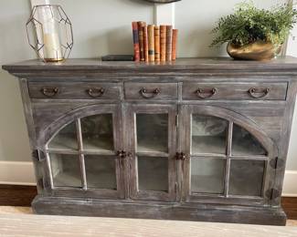 Credenza by Guild Master stories made by hand- ARCHED GLASS DOOR CREDENZA
