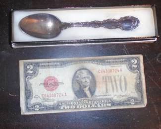 $2 BILL STERLING SPOON