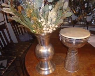 METAL DRUM VASE