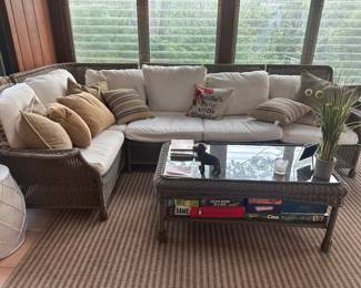 Frontgate Sofa and cocktail table.