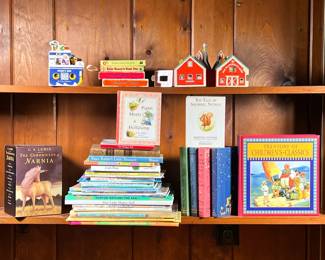 CHILDREN’S LITERATURE | Kids literature such as Mary Poppins, Chicka Chicka Boom Boom, Dr. Seuss, Goodnight Moon, Old MacDonald's pop-up barn, pop-up books, texture books, etc.