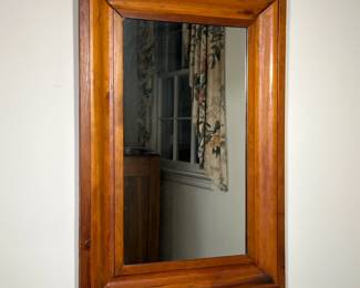 WOOD FRAMED MIRROR | Large mirror in a carved wood frame. -  l. 35 x w. 24 in

