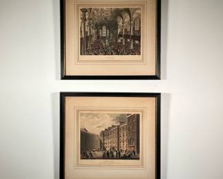 (2PC) PAIR ARCHITECTURE ETCHINGS | Including St. Martins in the Fields and Fleet Prison; in matching frames, each 9.25 x 11 in. sight. - l. 17 x w. 14.5 in (frame)