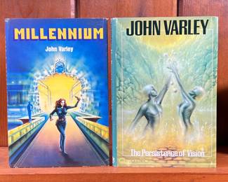 JOHN VARLEY SCI-FI BOOKS | Including "The Persistence of Vision" and "Millennium" - l. 6 x h. 8-1/2 in