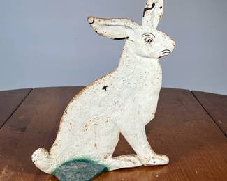 METAL RABBIT DOOR STOPPER | Metal door stop. - l. 9 x w. 5-1/2 x h. 11-1/2 in
