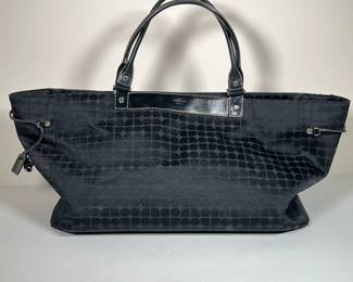 KATE SPADE CANVAS SATCHEL | Black Kate spade canvas shoulder bag with leather straps. -  l. 22 x w. 7 x h. 11-1/2 in

