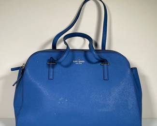 KATE SPADE PURSE | Blue leather purse by Kate Spade New York has 3 compartments. - l. 15 x w. 5 x h. 10 in