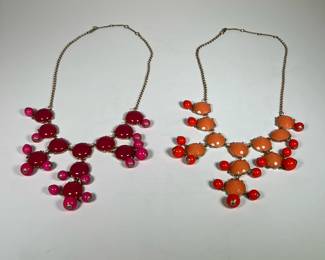 PINK & ORANGE BUBBLE NECKLACES | Fashionable necklaces, adjustable size. - h. 18 in

