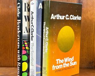 (3PC) SCI-FI BOOKS BY ARTHUR C. CLARKE | Including The Sentinel, The Wind From the Sun, and Rendezvous with Rama, each in hardcover. - l. 6 x h. 8-1/2 in