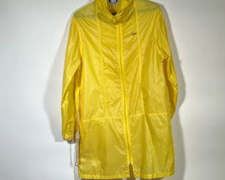 LACOSTE WOMEN'S RAIN COAT | Women's yellow rain slicker, packable rain jacket, vintage Izod Lacoste for her. -  l. 18 x h. 38 in

