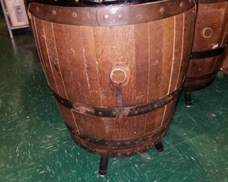 4 Antique, Real Barrel Swivel Chairs. Mini-Ship Bar Counter. 2 Full Size Whiskey Barrels. Lots of Bareware & Accessories. Signage. Bar Lights.