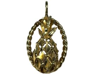 14kt Yellow Gold Pineapple Charm Pendant