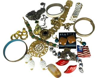 Costume Bracelet Pendants and Pierced Earring Lot