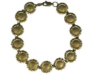 10kt Yellow Gold Sunflower Link Bracelet