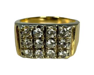 14kt Yellow Gold Mens Diamond Ring