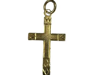 14kt Yellow Gold Cross Pendant Charm
