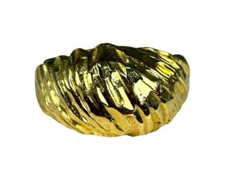 14kt Yellow Gold Textured Dome Ring