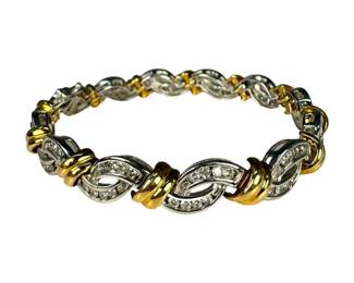14kt Two Toned Diamond Bracelet