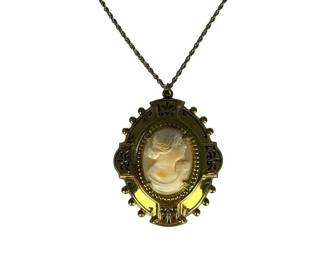Gold Tone Cameo Necklace
