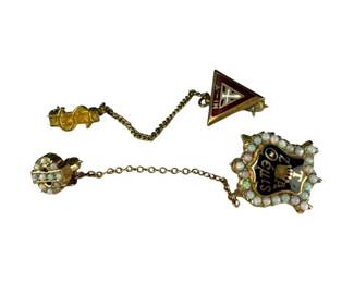 10kt Yellow Gold Sorority and Hi Y Club Pins