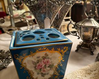 Godinger Fan Vase and Limoge Style Vase