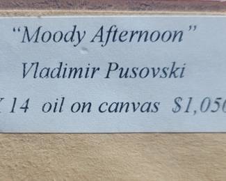 Lable on Vladimir Pusovski  Oil Painting 