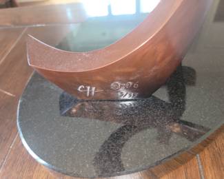 Signature on Casey Horn Bronze Sculpture 