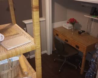 Wicker shelving and desks