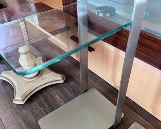 Contemporary Side Table - easily wheels around