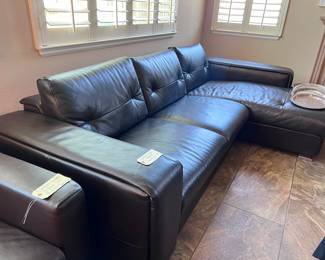 CANTONI LEATHER SOFA - Contemporary Beautiful Walnut Color