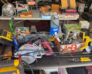 OK our GARAGE IS LOADED with Tools, Machinery, Sports, Medical, Garden, Fishing and more