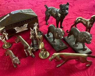 Lots of Vintage Brass Animals