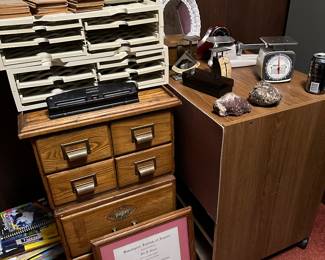 Office storage items (wood cabinets and rocks are SOLD)