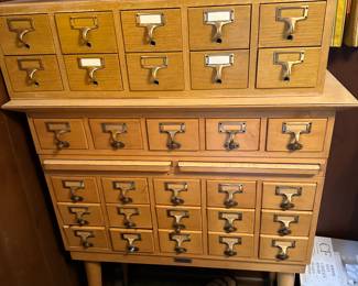 Vintage library card catalog