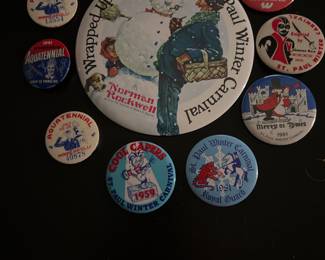 Vintage Winter Carnival and Aquatennal buttons