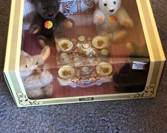 Steiff Teddy Bear Tea Party (one of two in original box with original shipping box)