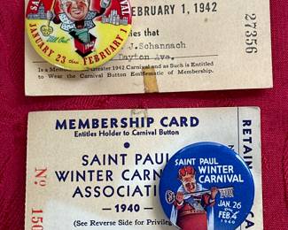 Vintage Winter Carnival Buttons