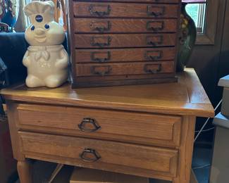 Wood cabinet with drawers