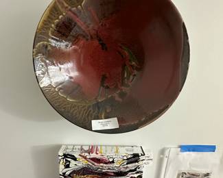 Bowl by Michael Schwegmann (potter), Champaign, IL Oil painting by Barbara Garrop (California artist)