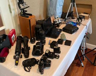 Lots of photography equipment 