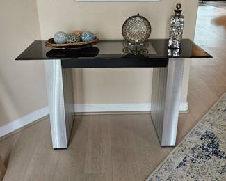 Foyer glass top table with LED Lights