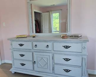 Matching triple dresser with mirror