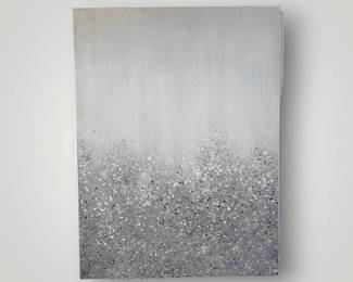 Contemporary silver painting with glitter