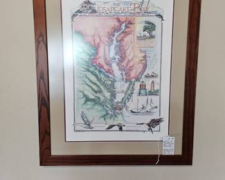 Framed map of Chesapeake Bay