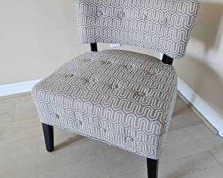 Contemporary armless chair in gray fabric